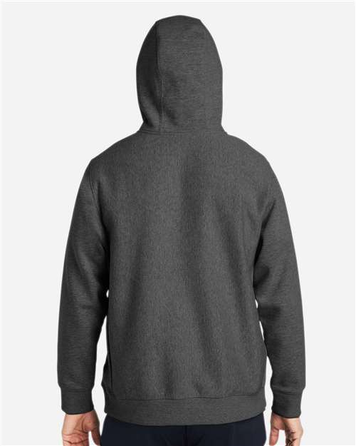 Unisex Zone HydroSport™ Heavyweight Quarter-Zip Hooded Sweatshirt - OnModelBack - B762D9024 - Dark Grey Heather