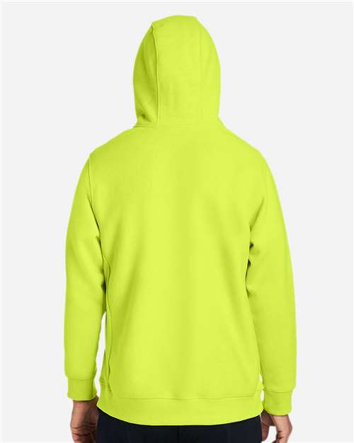 Unisex Zone HydroSport™ Heavyweight Quarter-Zip Hooded Sweatshirt - OnModelBack - B762D9172 - Safety Yellow