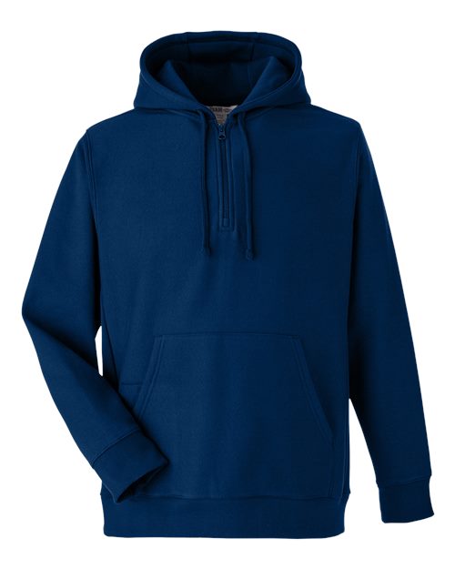Unisex Zone HydroSport™ Heavyweight Quarter-Zip Hooded Sweatshirt - Front - B762D9652 - Sport Dark Navy