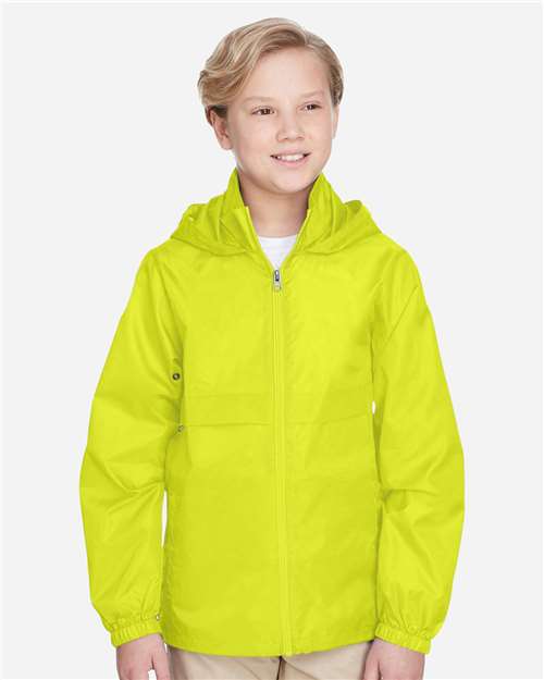 Youth Zone Protect Lightweight Jacket - OnModelFront - B730D9173 - Safety Yellow