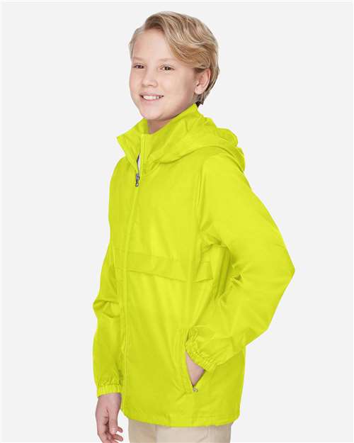 Youth Zone Protect Lightweight Jacket - OnModelSide - B730D9173 - Safety Yellow