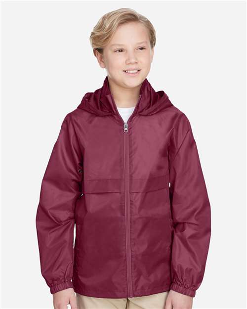 Youth Zone Protect Lightweight Jacket - OnModelFront - B730D9533 - Sport Maroon