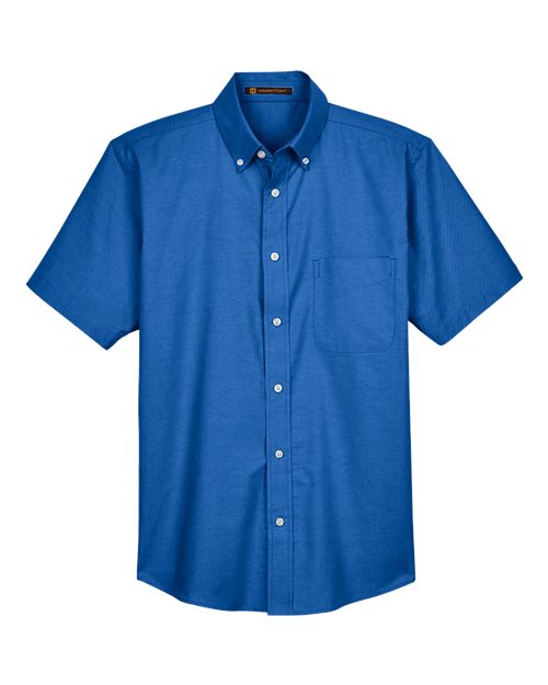 Men's Oxford Short Sleeve with Stain-Release - Front - B270B9752 - French Blue