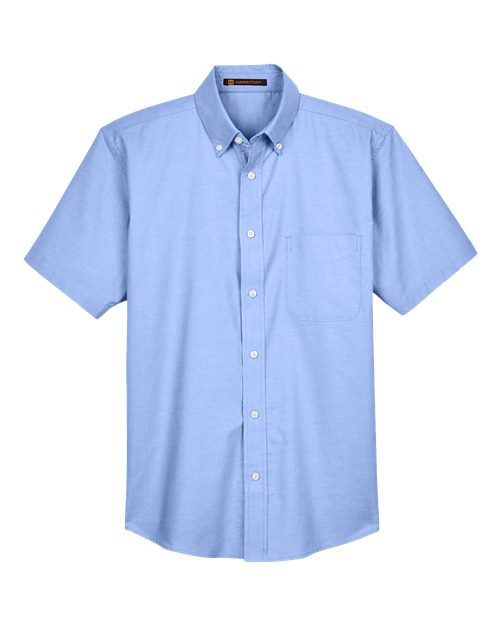 Men's Oxford Short Sleeve with Stain-Release - Front - B270B9252 - Light Blue