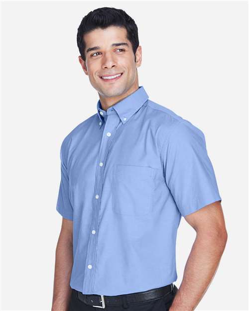 Men's Oxford Short Sleeve with Stain-Release - OnModelSide - B270B9252 - Light Blue