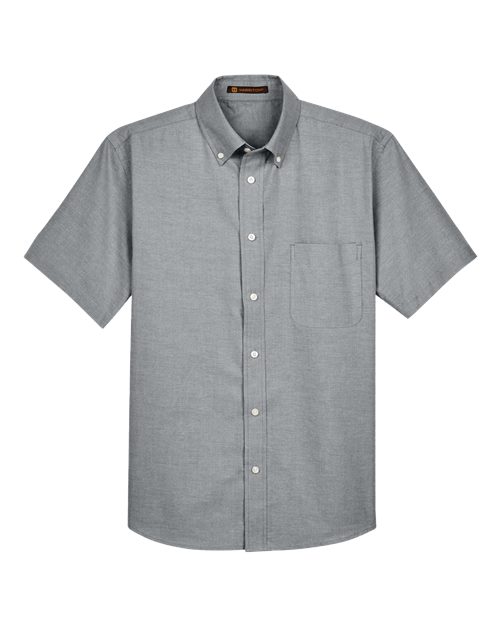 Men's Oxford Short Sleeve with Stain-Release - Front - B270B9593 - Oxford Grey