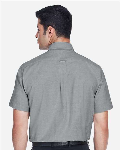 Men's Oxford Short Sleeve with Stain-Release - OnModelBack - B270B9593 - Oxford Grey