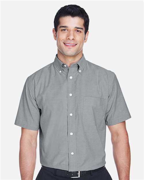 Men's Oxford Short Sleeve with Stain-Release - OnModelFront - B270B9593 - Oxford Grey