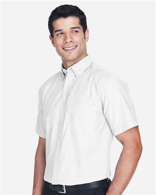 Men's Oxford Short Sleeve with Stain-Release - OnModelSide - B270B9002 - White