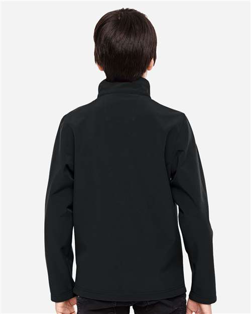 Youth Leader Soft Shell Jacket - OnModelBack - B744D9503 - Black