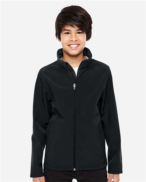 Youth Leader Soft Shell Jacket - OnModelFront - B744D9503 - Black