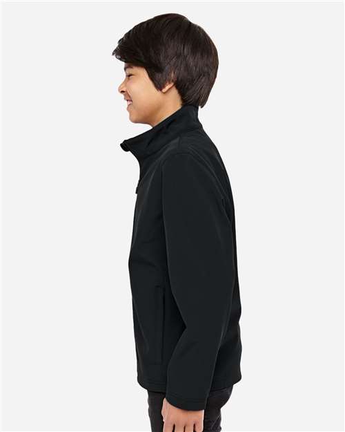 Youth Leader Soft Shell Jacket - OnModelSide - B744D9503 - Black
