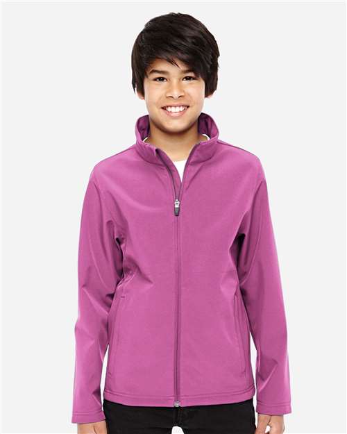 Youth Leader Soft Shell Jacket - OnModelFront - B744D9313 - Sport Charity Pink