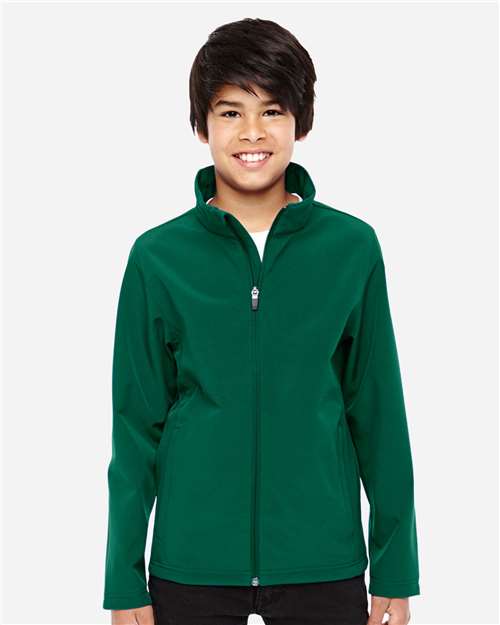 Youth Leader Soft Shell Jacket - OnModelFront - B744D9074 - Sport Forest