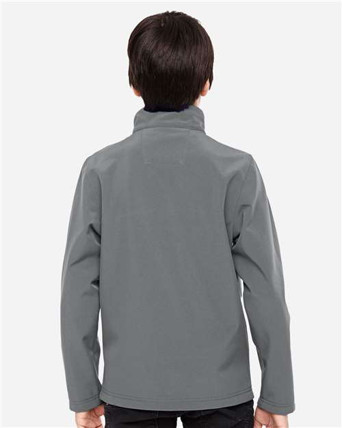 Youth Leader Soft Shell Jacket - OnModelBack - B744D9133 - Sport Graphite