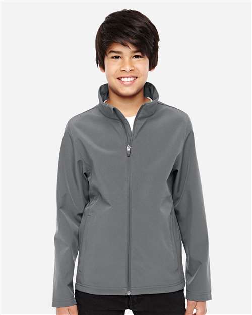 Youth Leader Soft Shell Jacket - OnModelFront - B744D9133 - Sport Graphite