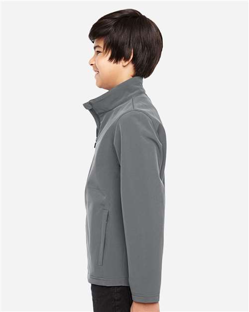 Youth Leader Soft Shell Jacket - OnModelSide - B744D9133 - Sport Graphite