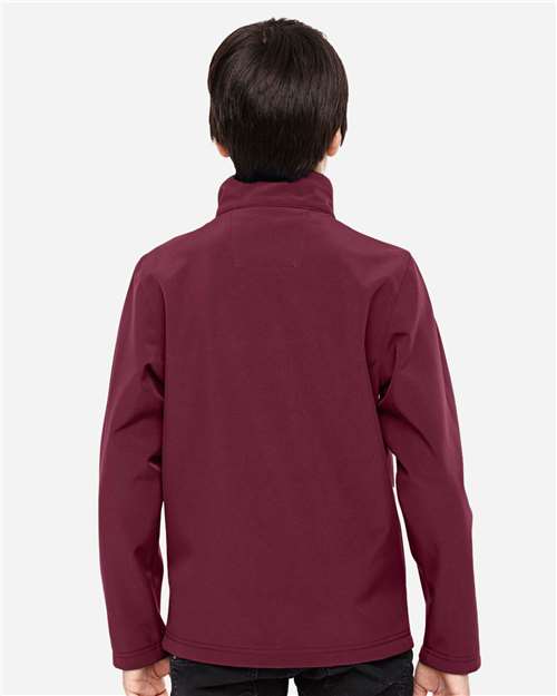Youth Leader Soft Shell Jacket - OnModelBack - B744D9533 - Sport Maroon