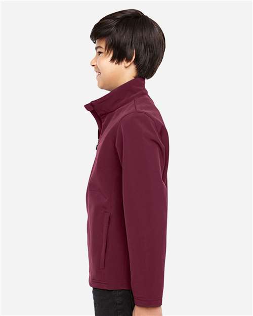Youth Leader Soft Shell Jacket - OnModelSide - B744D9533 - Sport Maroon