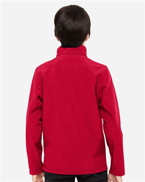 Youth Leader Soft Shell Jacket - OnModelBack - B744D9703 - Sport Red