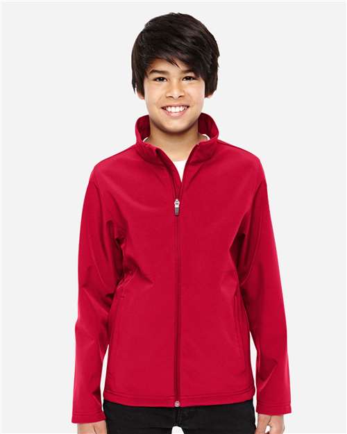 Youth Leader Soft Shell Jacket - OnModelFront - B744D9703 - Sport Red