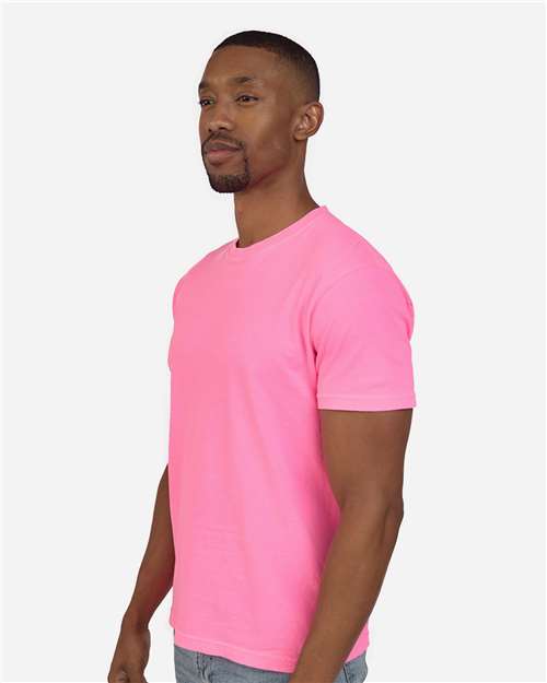 Unisex Colors Garment-Dyed T-Shirt - OnModelSide - B807E0039 - Neon Pink