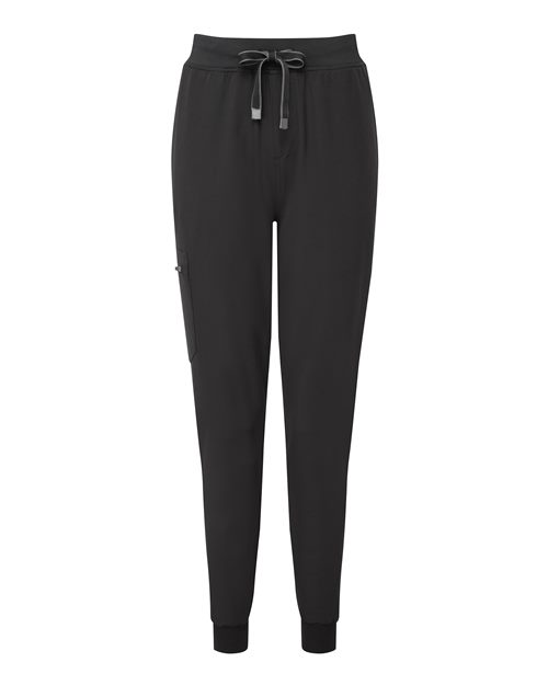 Women's Energized Stretch Jogger Scrub Pants - Front - B296D5502 - Black