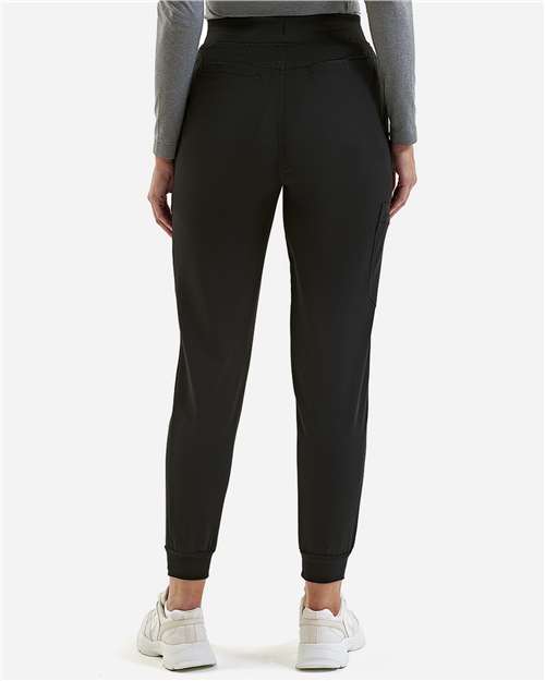 Women's Energized Stretch Jogger Scrub Pants - OnModelBack - B296D5502 - Black