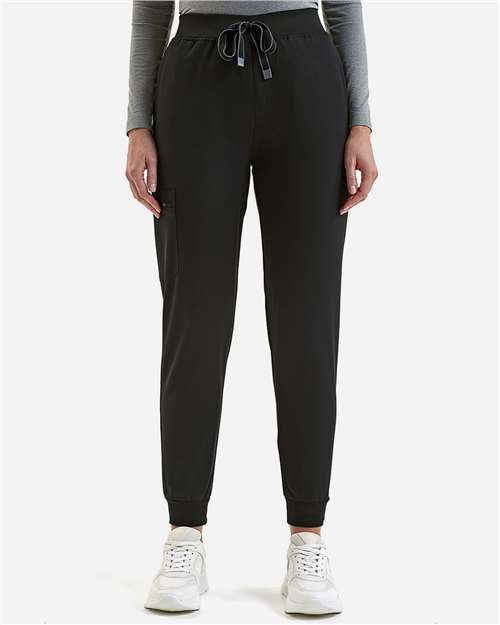 Women's Energized Stretch Jogger Scrub Pants - OnModelFront - B296D5502 - Black