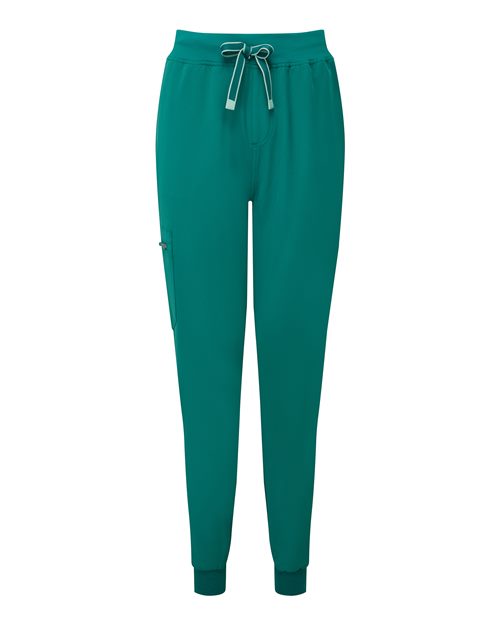 Women's Energized Stretch Jogger Scrub Pants - Front - B296D5542 - Clean Green