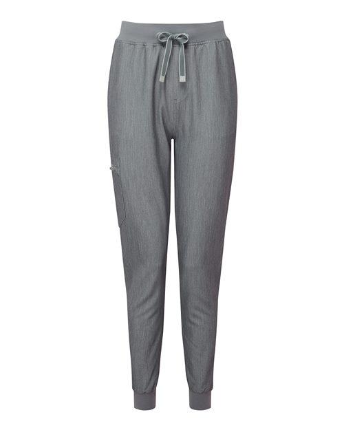 Women's Energized Stretch Jogger Scrub Pants - Front - B296D5092 - Dynamo Grey