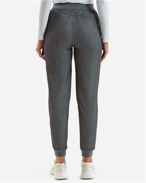 Women's Energized Stretch Jogger Scrub Pants - OnModelBack - B296D5092 - Dynamo Grey