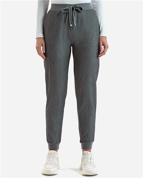 Women's Energized Stretch Jogger Scrub Pants - OnModelFront - B296D5092 - Dynamo Grey