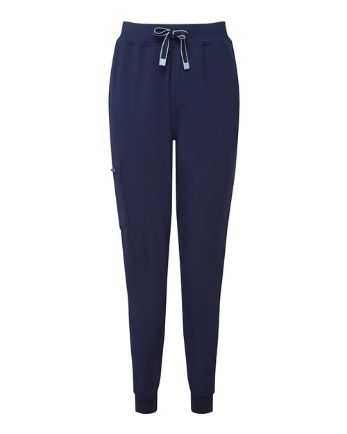Women's Energized Stretch Jogger Scrub Pants - Front - B296D5652 - Navy