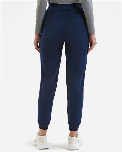 Women's Energized Stretch Jogger Scrub Pants - OnModelBack - B296D5652 - Navy