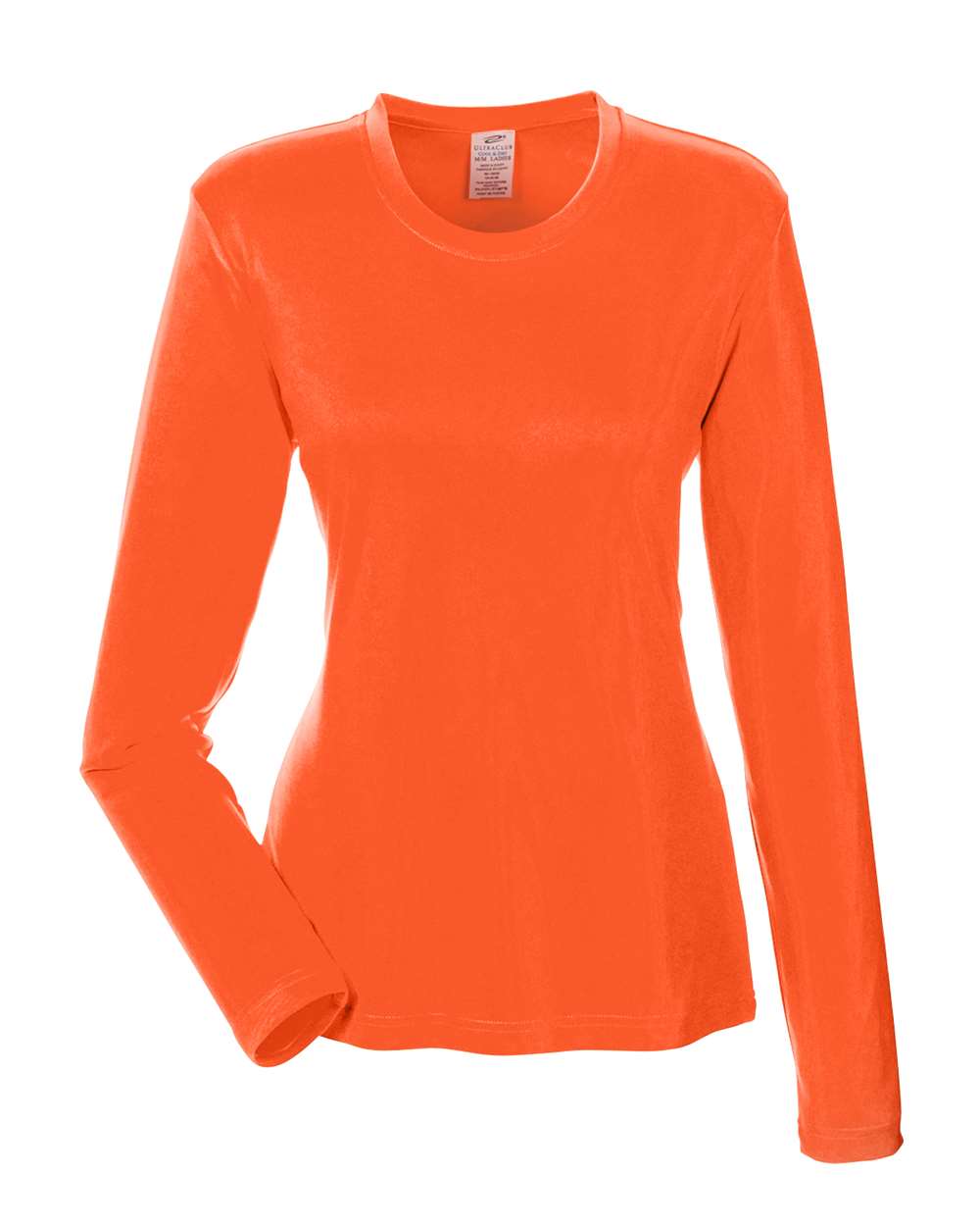Women's Cool & Dry Performance Long-Sleeve Top - Front - B936E1664 - Bright Orange