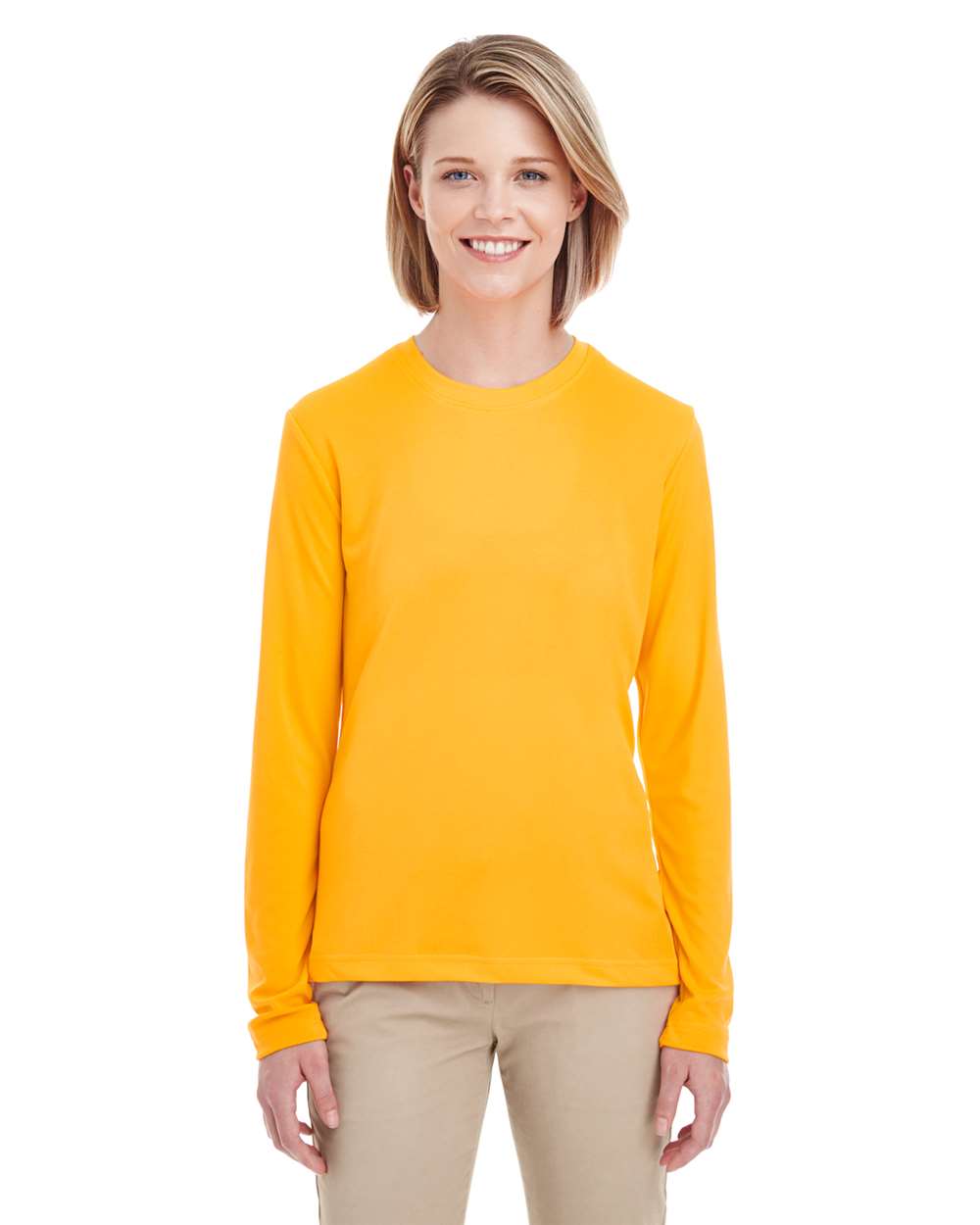 Women's Cool & Dry Performance Long-Sleeve Top - OnModelFront - B936E1123 - Gold
