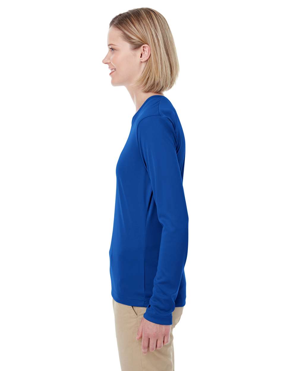 Women's Cool & Dry Performance Long-Sleeve Top - OnModelSide - B936E1754 - Royal