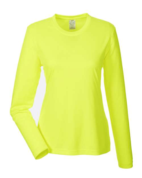 Women's Cool & Dry Performance Long Sleeve Top - Front - B936E1105 - Bright Yellow