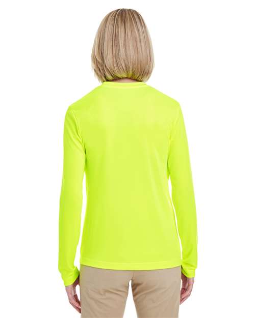 Women's Cool & Dry Performance Long Sleeve Top - OnModelBack - B936E1105 - Bright Yellow