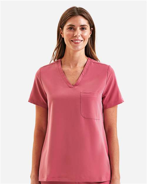 Women's Limitless V-Neck Stretch Scrub Top - OnModelFront - B291D5302 - Calm Pink