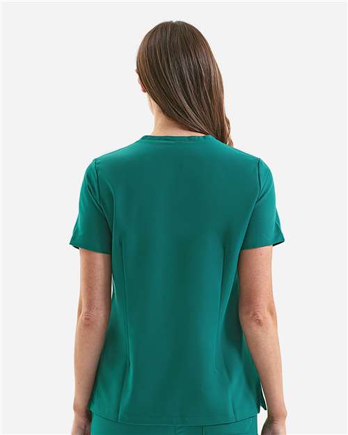 Women's Limitless V-Neck Stretch Scrub Top - OnModelBack - B291D5542 - Clean Green