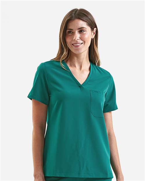 Women's Limitless V-Neck Stretch Scrub Top - OnModelFront - B291D5542 - Clean Green