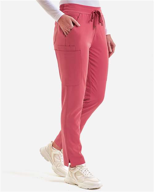 Women's Relentless Stretch Cargo Scrub Pants - OnModelSide - B295D5302 - Calm Pink