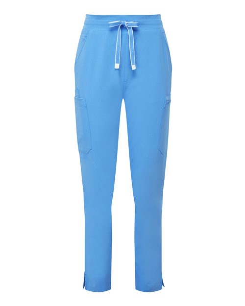 Women's Relentless Stretch Cargo Scrub Pants - Front - B295D5752 - Ceil Blue
