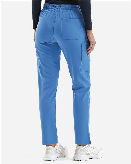 Women's Relentless Stretch Cargo Scrub Pants - OnModelBack - B295D5752 - Ceil Blue