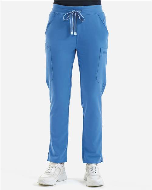 Women's Relentless Stretch Cargo Scrub Pants - OnModelFront - B295D5752 - Ceil Blue