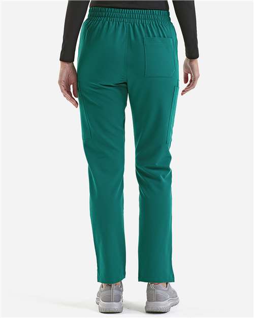 Women's Relentless Stretch Cargo Scrub Pants - OnModelBack - B295D5542 - Clean Green