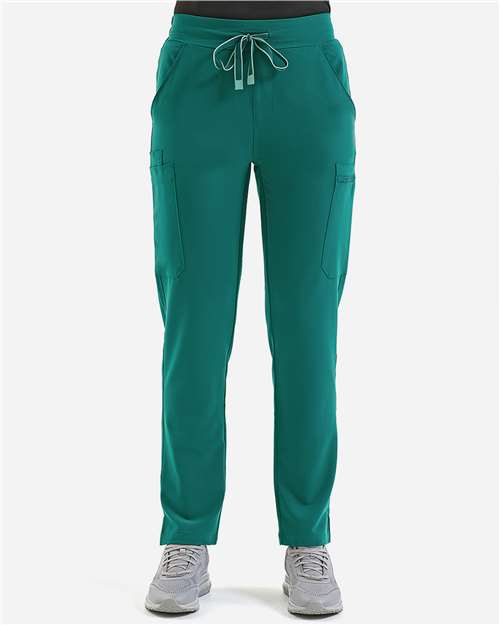 Women's Relentless Stretch Cargo Scrub Pants - OnModelFront - B295D5542 - Clean Green