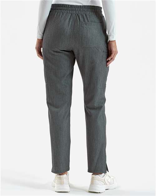 Women's Relentless Stretch Cargo Scrub Pants - OnModelBack - B295D5092 - Dynamo Grey